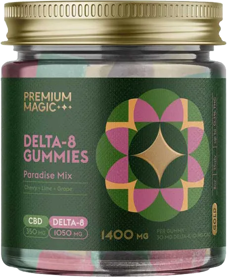 Delta-8 Gummies – Gold Paradise Mix – 1400mg
