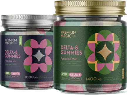 Delta-8 Gummies Gold + Silver Paradise Mix – 2400mg