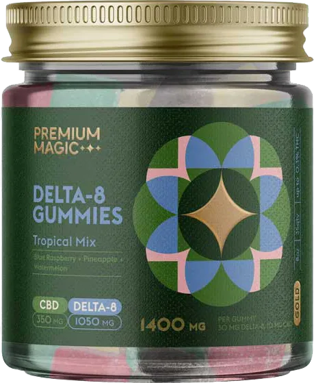 Delta-8 Gummies – Gold Tropical Mix – 1400mg