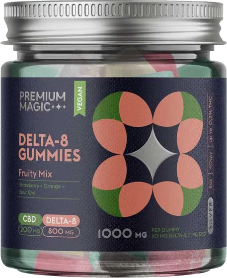 Delta-8 Gummies – Silver Fruity Mix – 1000mg