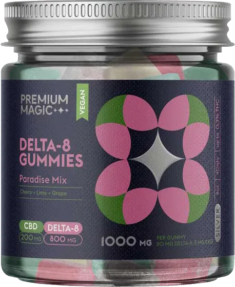Delta-8 Gummies – Silver Paradise Mix – 1000mg