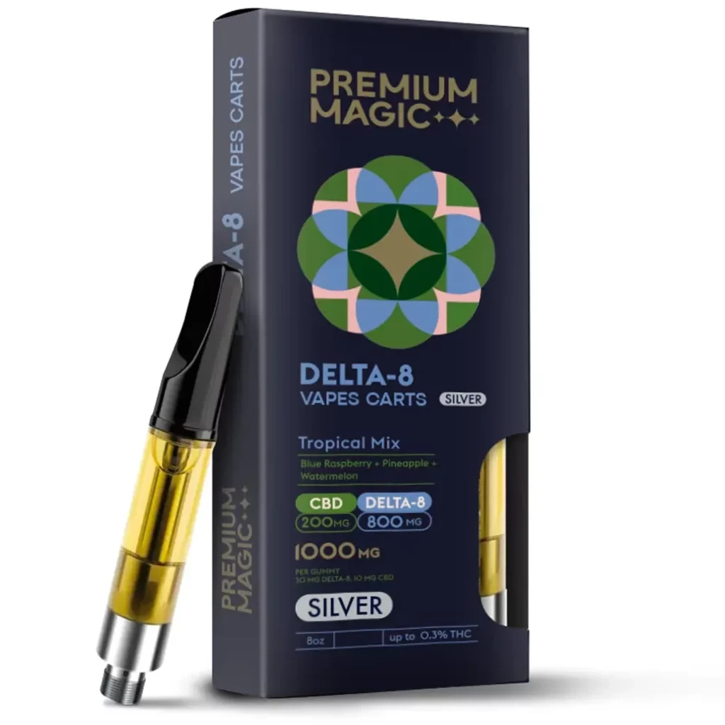 Delta-8 Disposable Vape – Silver Tropical Mix – 1000mg