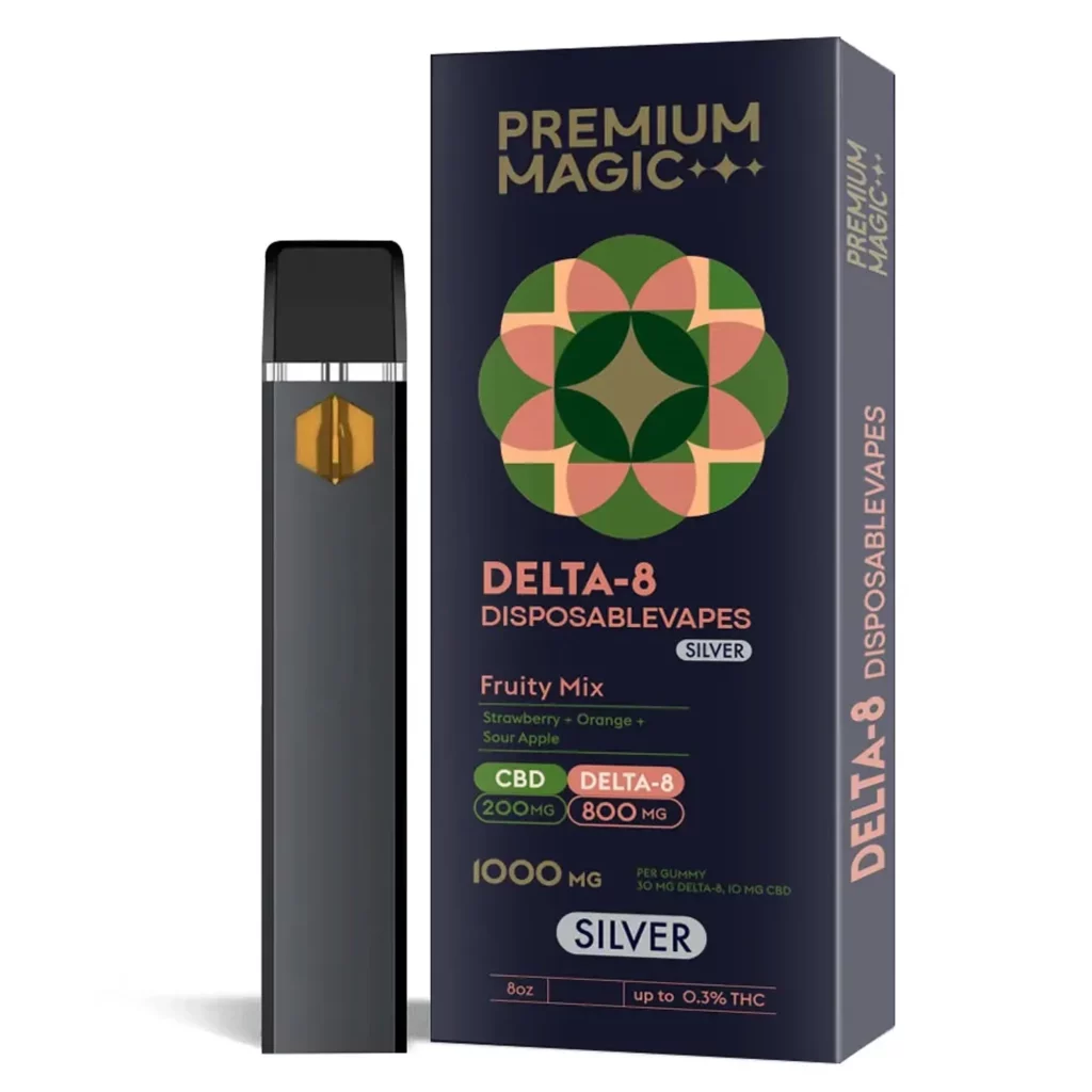Delta-8 Vape Cartridge – Silver Fruity Mix – 1000mg