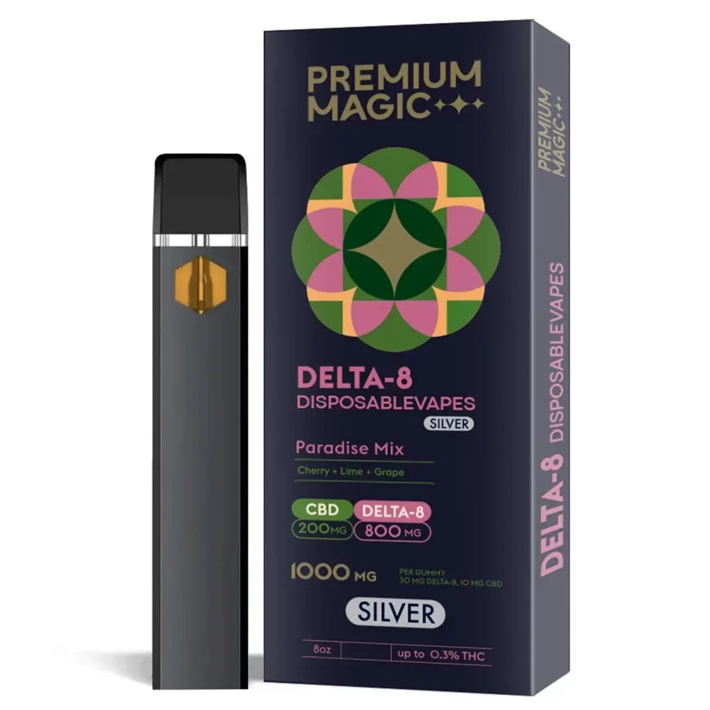 Delta-8 Vape Cartridge – Silver Paradise Mix – 1000mg